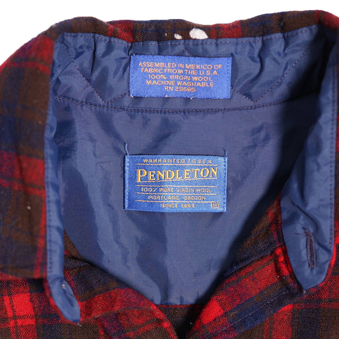 Pendleton Red/Navy Wool Flannel with Elbow Patches
